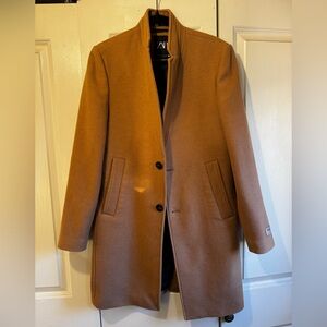 Zara Women’s Camel Wool Blend Coat